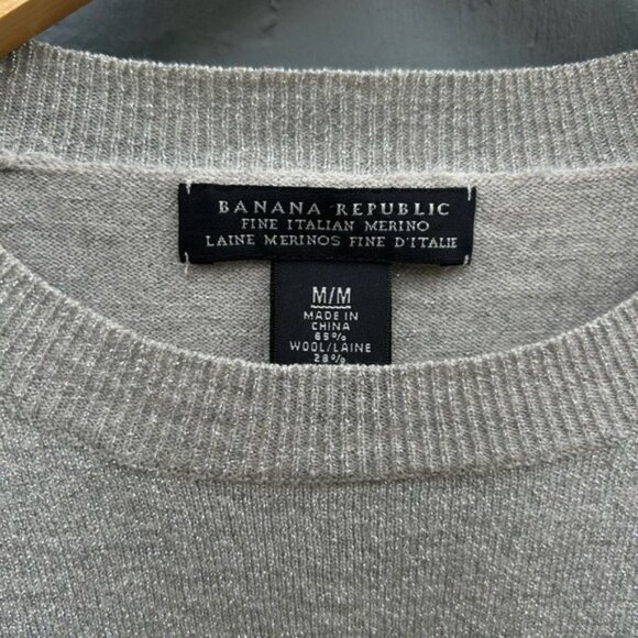 Banana Republic silver metallic merino sweater, size M - Picture 3 of 7